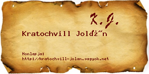 Kratochvill Jolán névjegykártya
