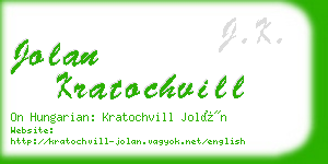 jolan kratochvill business card